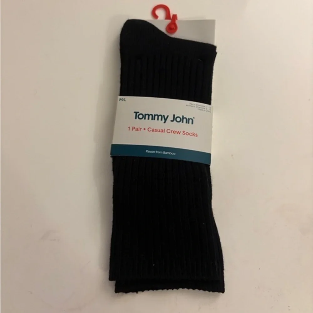 NEW! Tommy John Black Casual Crew Socks